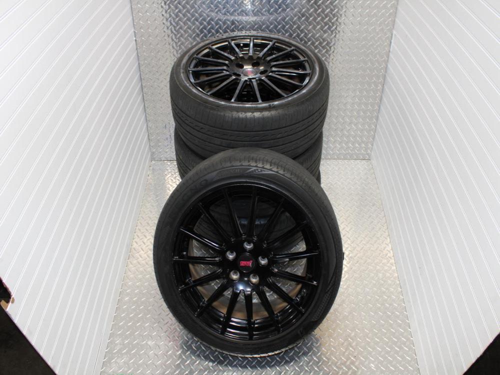 SUBARU STI WHEEL 5x1.14 SET OF 4 JDM WHEEL WITH BRIDGESTON TIRE 225/45/R18: Image 1