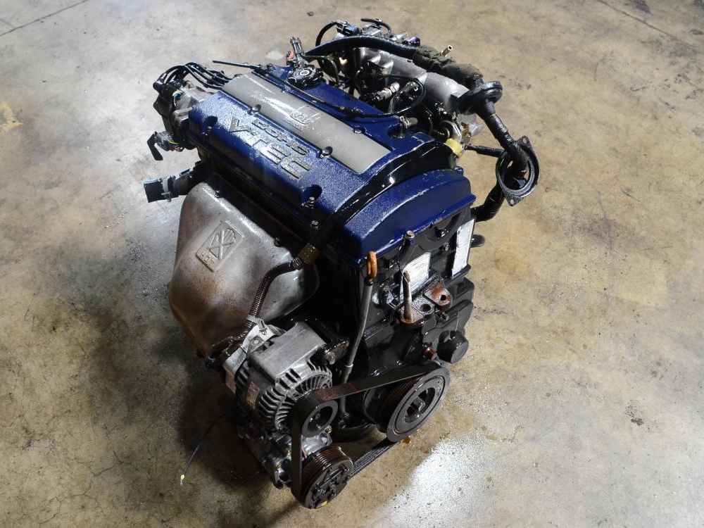 JDM Honda H23A Engine 97-01 Prelude 2.3L DOHC Vtec Motor Only PDE Head Blue Top: Image 3