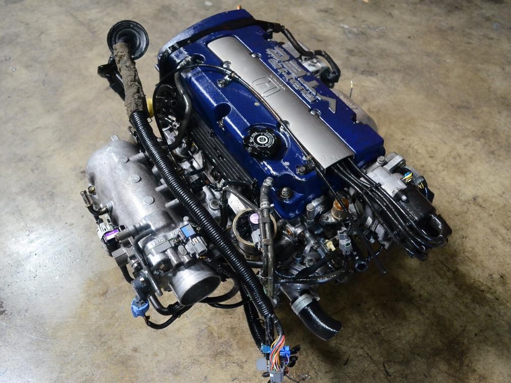 JDM Honda H23A Engine 97-01 Prelude 2.3L DOHC Vtec Motor Only PDE Head Blue Top: Image 6
