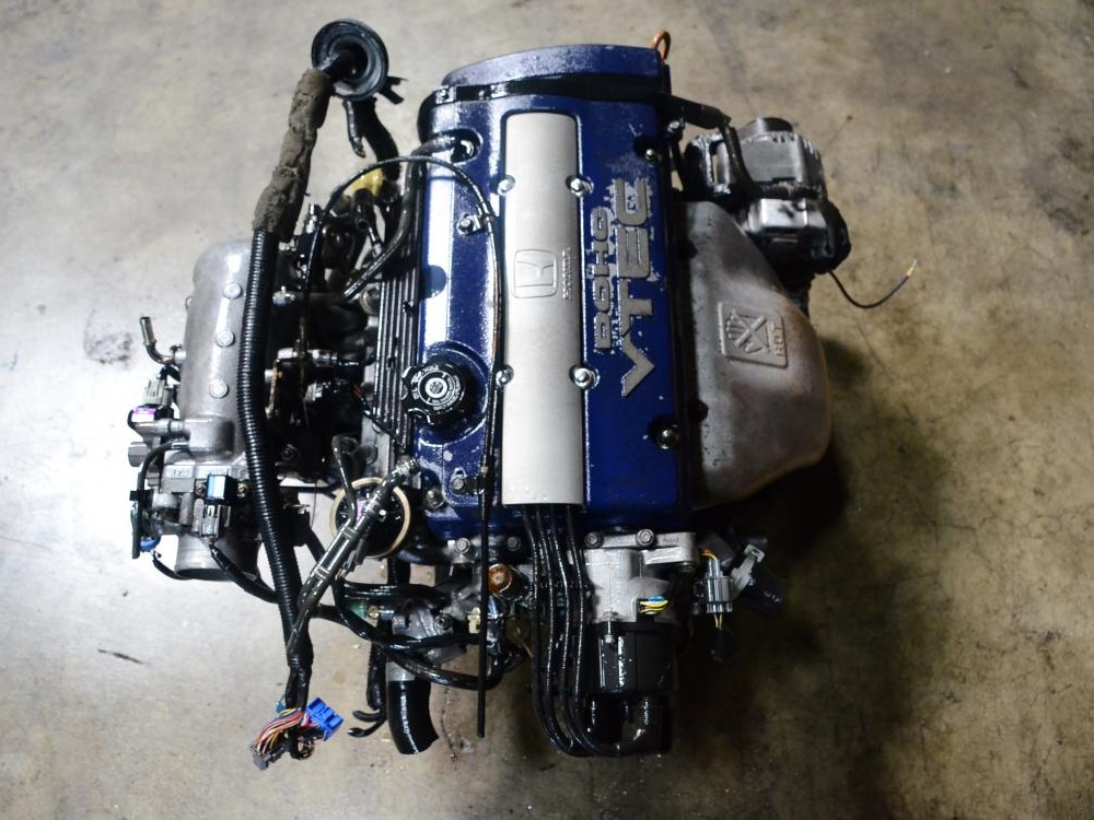 JDM Honda H23A Engine 97-01 Prelude 2.3L DOHC Vtec Motor Only PDE Head Blue Top: Image 4