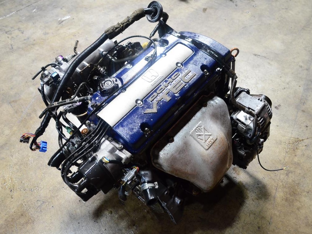 JDM Honda H23A Engine 97-01 Prelude 2.3L DOHC Vtec Motor Only PDE Head Blue Top: Image 2